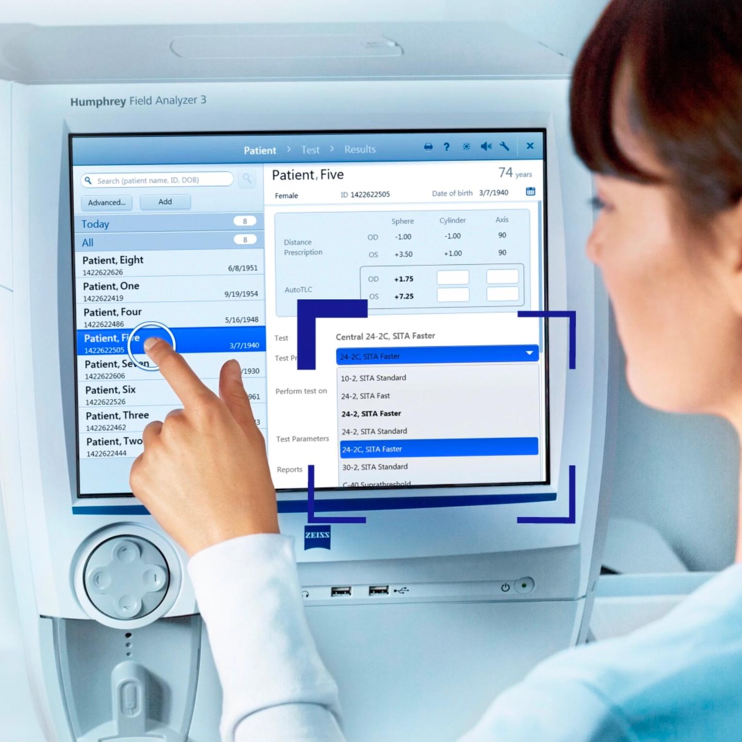 Zeiss visual field analyzer used for glaucoma testing